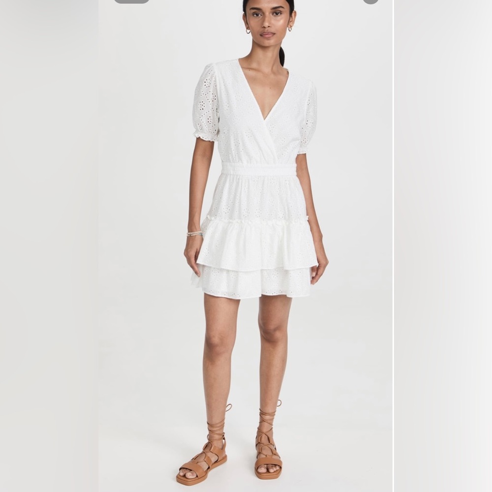 NWT WAYF Reese smocked waist tiered mini dress